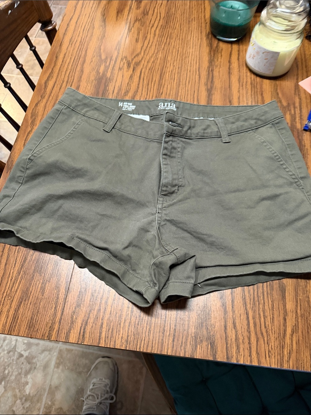 a.n.a Olive Green Women's Casual Cotton Shorts